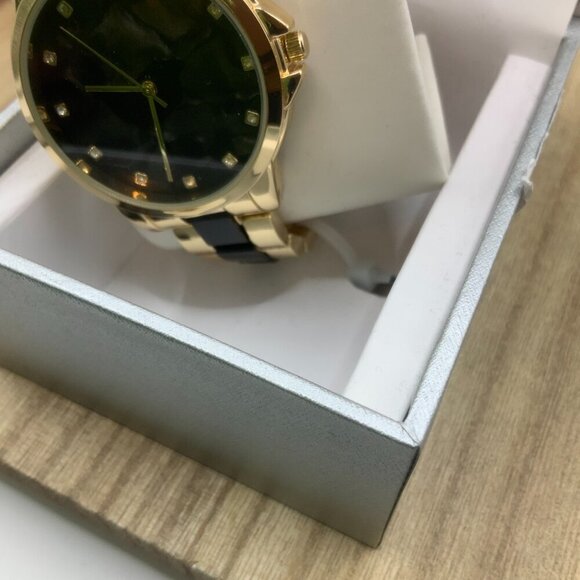 I.N.C. International Concepts Woman's Black Marble Gold Tone Watch - Picture 7 of 10